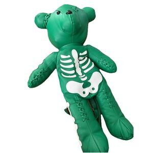 DOLLS KILL DEADLY TEDDY STUFFED BEAR BACKPACK SKELETON GOTH 26" PUNK GREEN